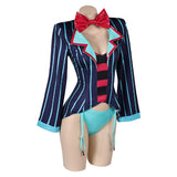 TV Hazbin Hotel Vox Women Blue Sexy Suit Cosplay Costume Outfits Halloween Carnival Suit
