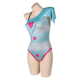 TV Helluva Boss Hazbin Hotel Fizzarolli Women Blue One-piece Swimsuit Cosplay Costume Original Design