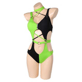 TV Kim Possible Shego Women Green Sexy Swimsuit Cosplay Costume Outfits Halloween Carnival Suit