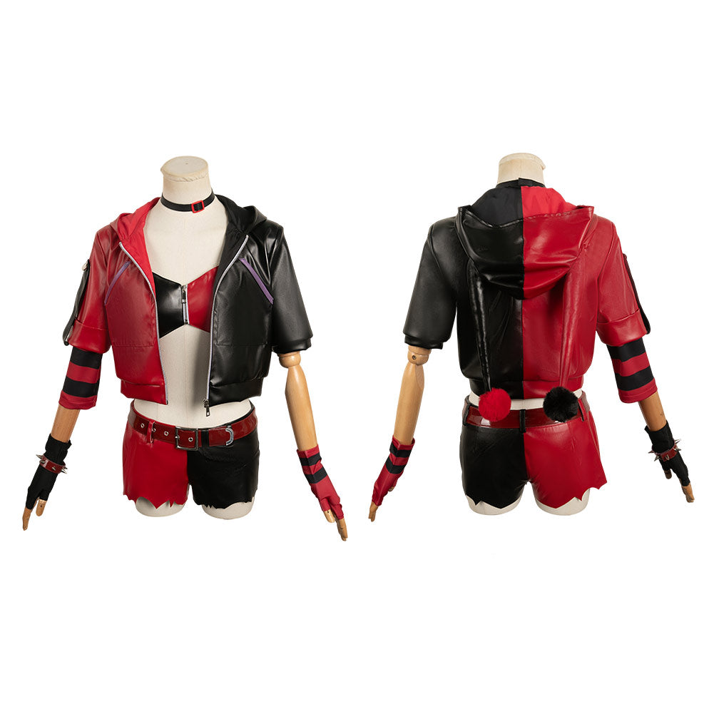 TV Suicide Squad Isekai 2024 Harley Quinn Women Black And Red Full Out –  TrendsinCosplay