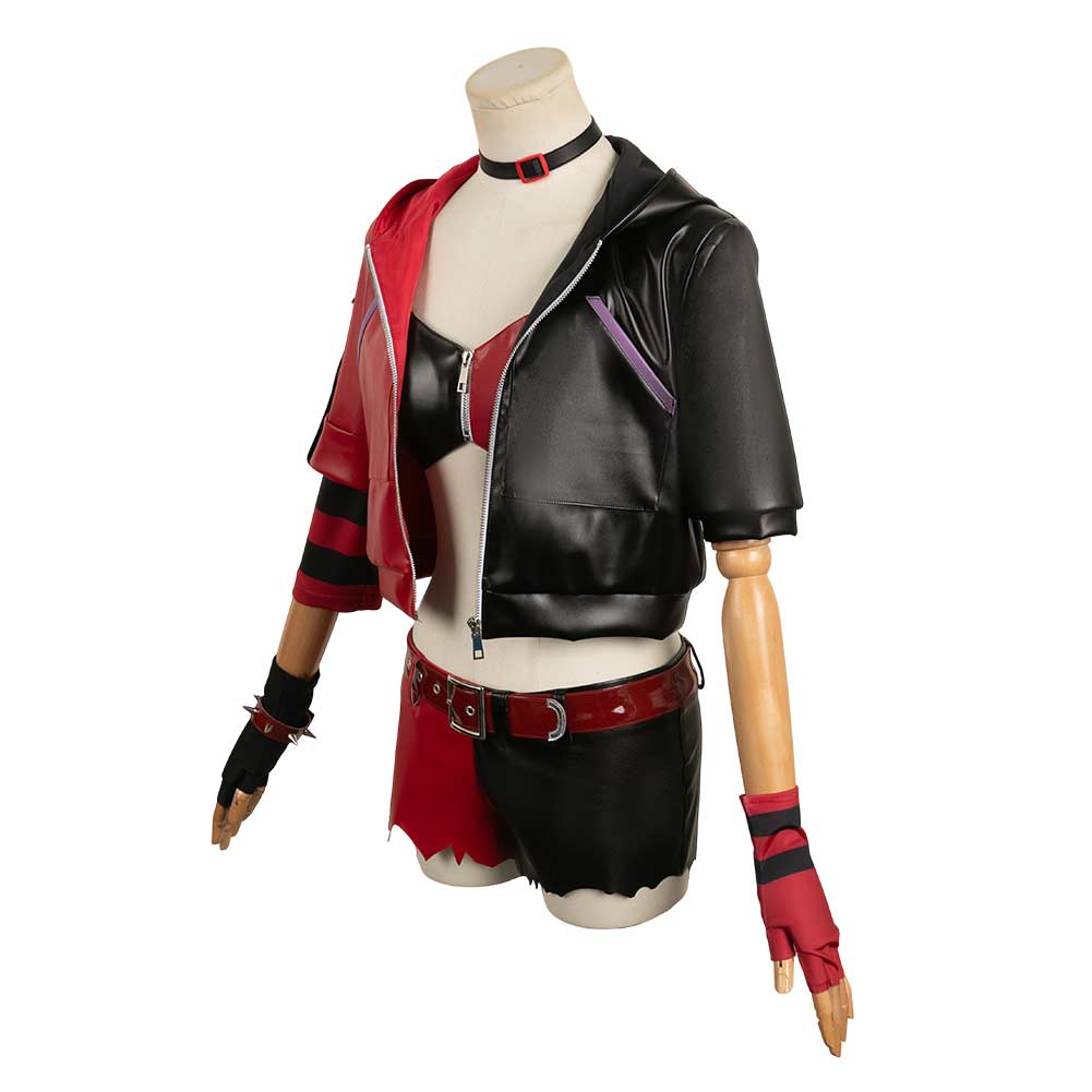 TV Suicide Squad Isekai 2024 Harley Quinn Women Black And Red Full Out –  TrendsinCosplay