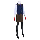 Valorant Chamber Gender-swapped Women Blue Outfit Cosplay Costume Outfit Halloween Carnival Suit