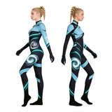 Valorant Jett Women Blue Jumpsuit Cosplay Costume Outfit Halloween Carnival Suit