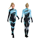 Valorant Jett Women Blue Jumpsuit Cosplay Costume Outfit Halloween Carnival Suit
