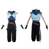 Valorant Jett Women Blue Outfit Cosplay Costume Outfit Halloween Carnival Suit