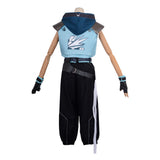 Valorant Jett Women Blue Outfit Cosplay Costume Outfit Halloween Carnival Suit