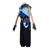 Valorant Jett Women Blue Outfit Cosplay Costume Outfit Halloween Carnival Suit