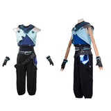 Valorant Jett Women Blue Outfit Cosplay Costume Outfit Halloween Carnival Suit