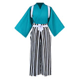 Wano Country Arc Usopp Blue Kimono Outfit Cosplay Costume Outfit Halloween Carnival Suit