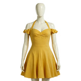 West Side Story Anita Women Yellow Dress Cosplay Costume Outfit Halloween Carnival Suit
