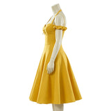 West Side Story Anita Women Yellow Dress Cosplay Costume Outfit Halloween Carnival Suit