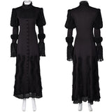 Wicked 2024 Elphaba Women Black Dress Cosplay Costume Outfits Halloween Carnival Suit