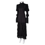 Wicked 2024 Elphaba Women Black Dress Cosplay Costume Outfits Halloween Carnival Suit