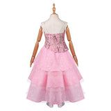 Wicked 2024 Glinda Kids Children Pink Dress Cosplay Costume Outfits Halloween Carnival Suit