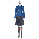 Wicked 2024 Glinda Women Blue School Uniform Cosplay Costume Outfits Halloween Carnival Suit