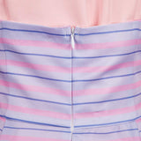 Wicked 2024 Glinda Women Pink Blue Striped Dress Cosplay Costume Outfits Halloween Carnival Suit