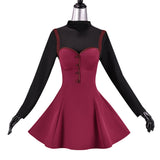 Witch on the Holy Night Aoko Aozaki Women Red Outfit Cosplay Costume Outfit Halloween Carnival Suit