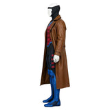 X-Men ‘97 Gambit Black Jumpsuit with Brown Trench Coat Cosplay Costume Outfit Halloween Carnival Suit