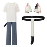 Yani Neko Sato Yaniko Women White Outfit Cosplay Costume Outfit Halloween Carnival Suit