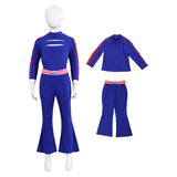 Zombies 4 Addison Wells Kids Children Blue Outfit Cosplay Costume Outfits Halloween Carnival Suit