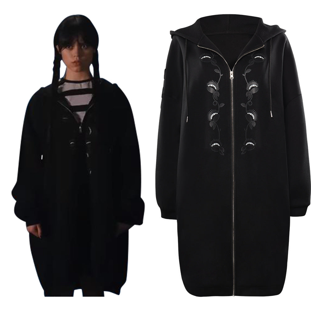 Wednesday Addams Wednesday Cosplay Costume Long Coat Outfits 