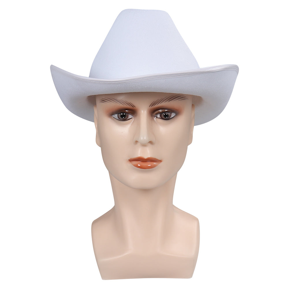 Barbie Movie Ken White Cowboy Hat Cap Halloween Cosplay Accessories