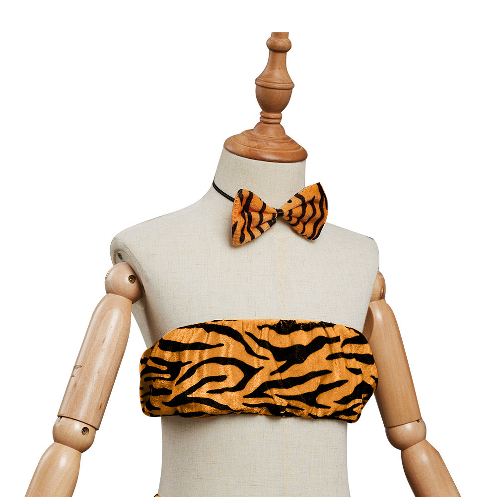 Kids Children Tiger Halloween Carnival Suit Cosplay Costume Outfits