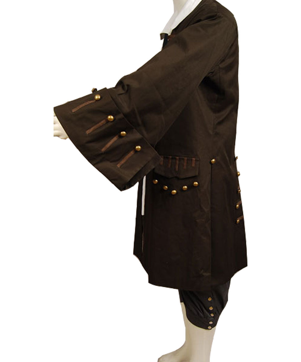 Pirates Of The Caribbean Jack Sparrow Jacket Vest Belt Shirt Pants Costume Set