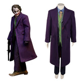 Dark Knight Heath Ledger Joker 6 pcs Costume Set *  Wool trench Coat Version