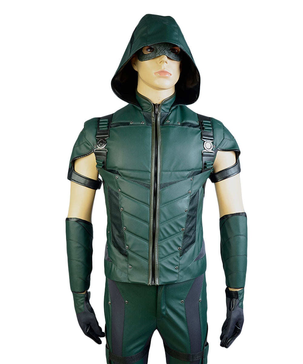 Green Arrow Season 4 Leather Cosplay Costume (No Quiver)