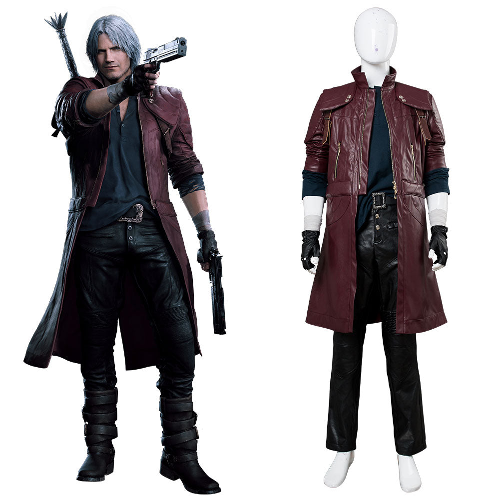 Devil May Cry V DMC5 Dante Aged Outfit Leather Cosplay Costume –  TrendsinCosplay