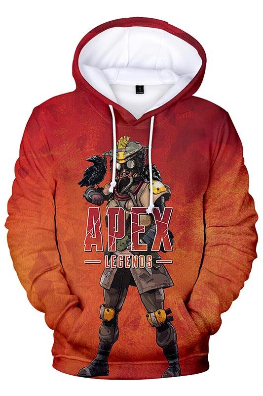 Teen Pullover Hoodie EA Games APEX Legends Bloodhound Pattern Sweatshirt