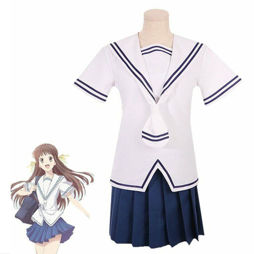 Anime Fruits Basket Tohru Honda Cosplay Costume Summer School Uniform Girls Sailor Uniform