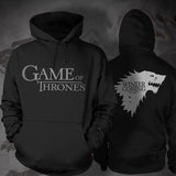 Game of Thrones Stark Black Hooded T-shirt Costume(Free Ship)