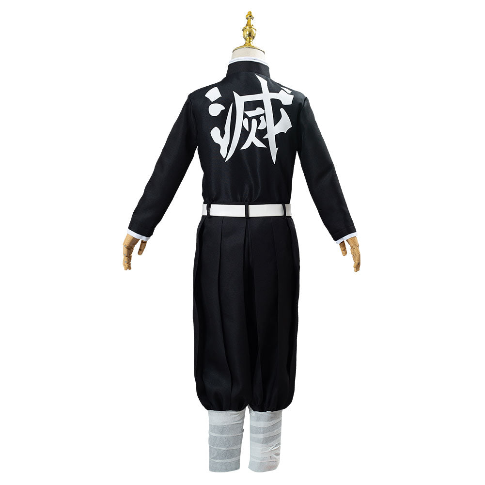Anime Demon Slayer Kimetsu no Yaiba Agatsuma Zenitsu Cosplay Costume Kids Children Uniform Outfits
