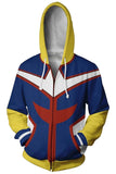 My Hero Academia Hoodie Boku no Hero Academia All Might Sweatshirt Jacket Cosplay Costume