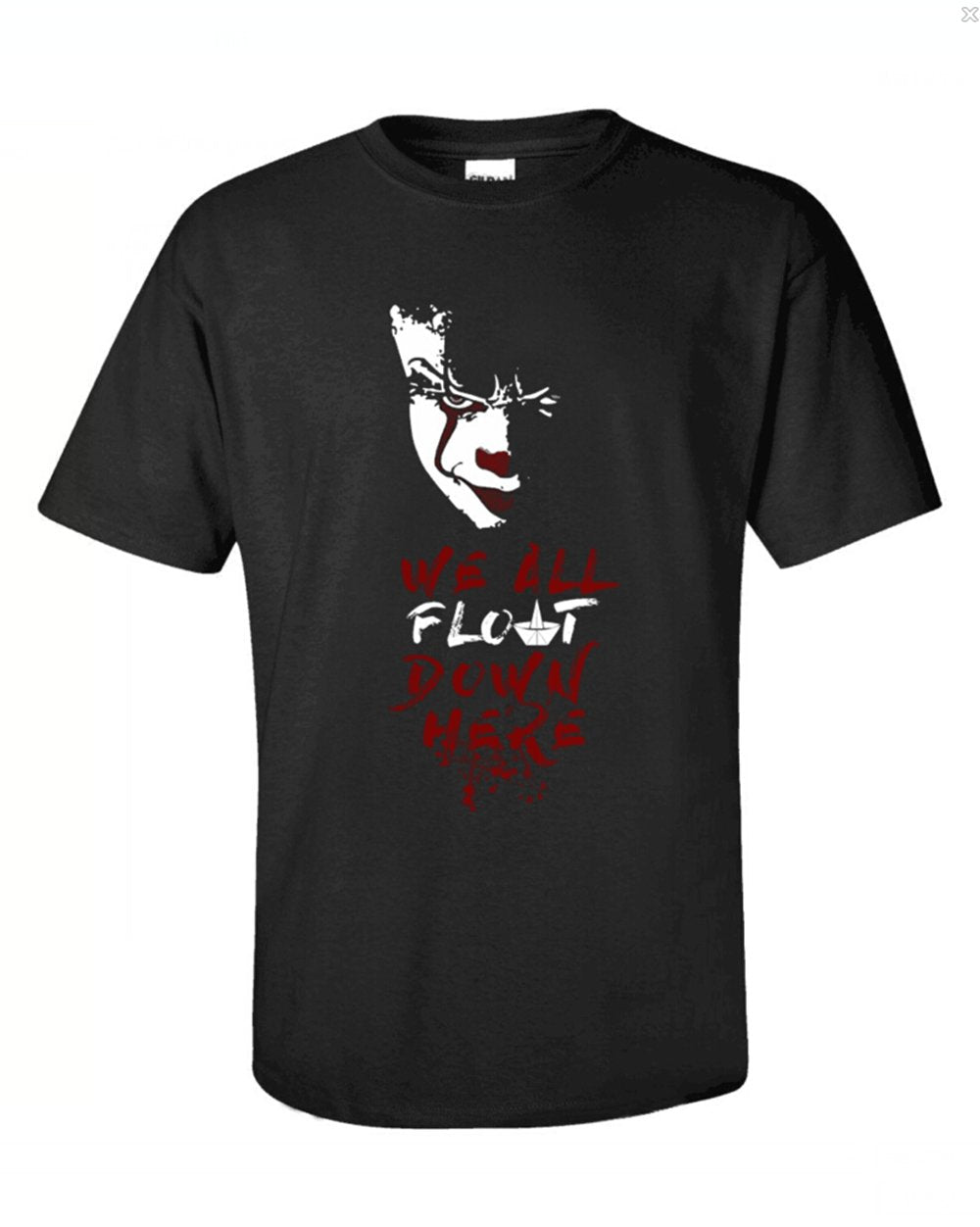 2017 IT Movie Pennywise The Clown Black T-shirt Cosplay Costume