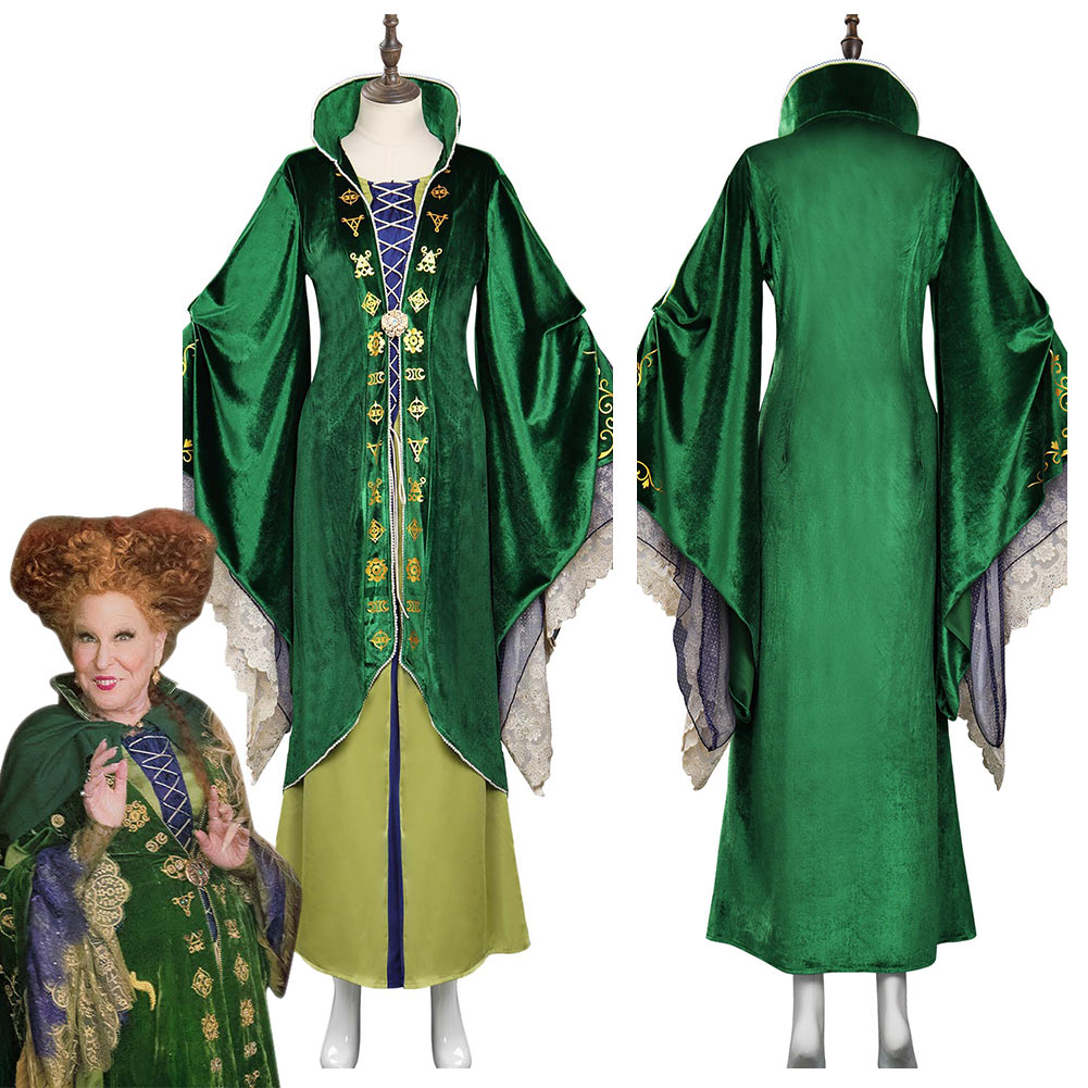 Hocus Pocus 2 Winifred Sanderson Cosplay Costume Dress Outfits Halloween Carnival Suit