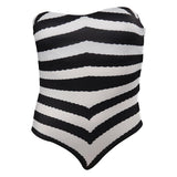 Barbie Kids Girls Black and White Striped Swimsuit Outfits Halloween Carnival Cosplay Costume