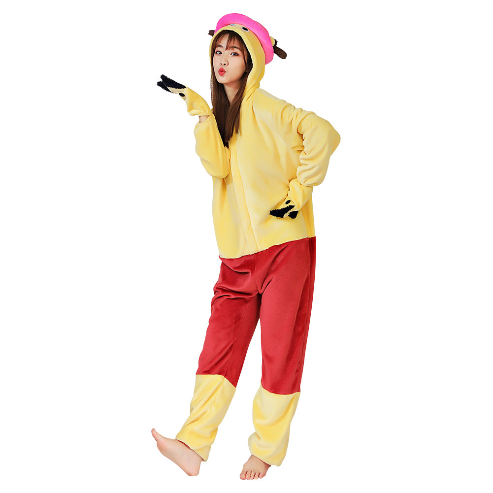 Anime One piece ·Chopper Halloween Carnival Costume Cosplay Costume Pajama Adult Unisex Onesies Polyester Sleepwear Pyjamas