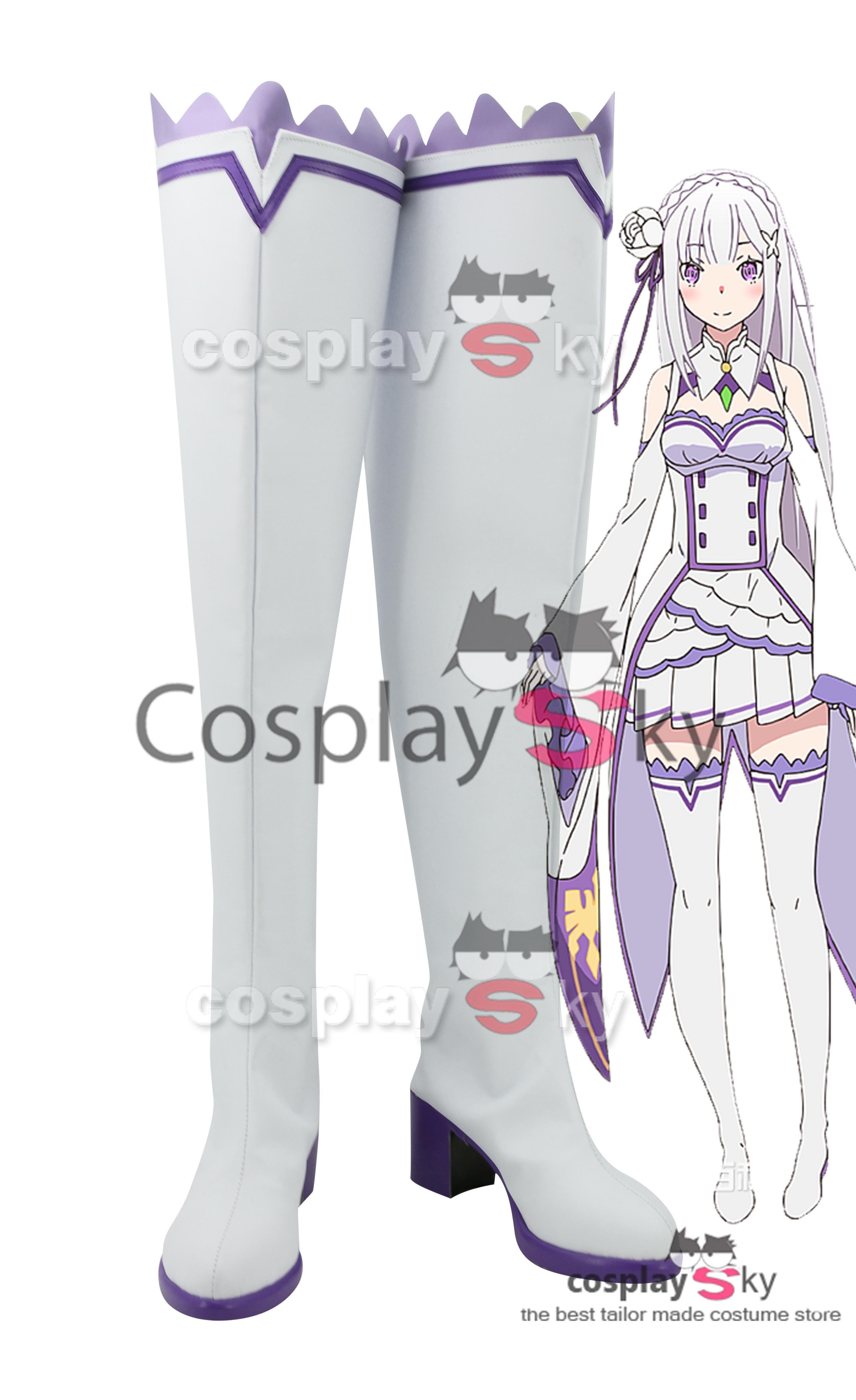 Re:Zero Life in a Different World from Zero Emilia Cosplay Shoes
