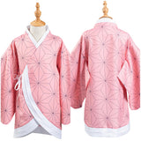 Demon Slayer: Kimetsu no Yaiba Kamado Nezuko Cosplay Costume Kids Children Kimono Coat