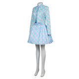 Movie 2023 Barbie Margot Robbie Blue Coat Dress Outfits Halloween Carnival Suit Cosplay Costume