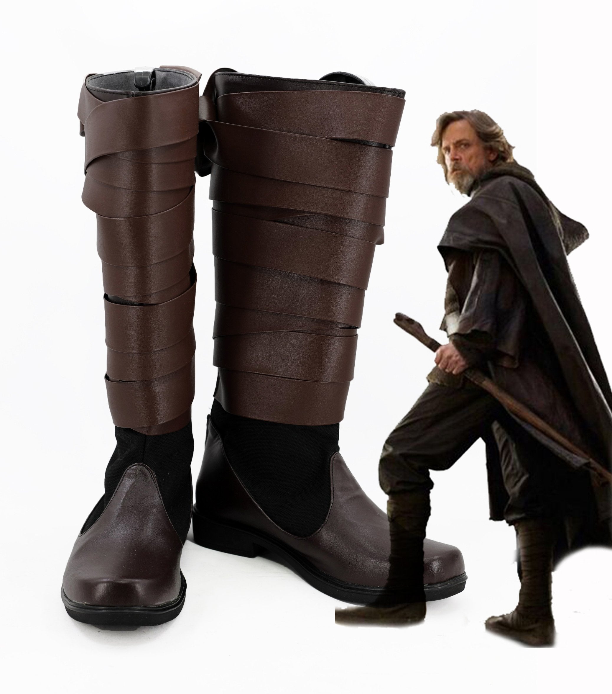 Star Wars 8 The Last Jedi Luke Skywalker Boots Cosplay Shoes