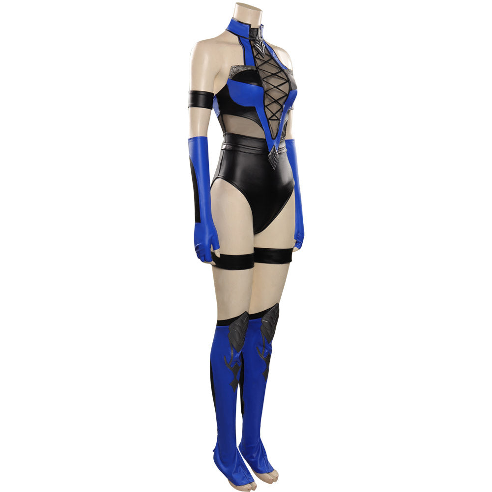 Mortal Kombat 4 Kitana Halloween Carnival Suit Cosplay Costume Jumpsuit Outfits