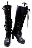 Punk Queen black Boots Shoes High Heeled Custom Made