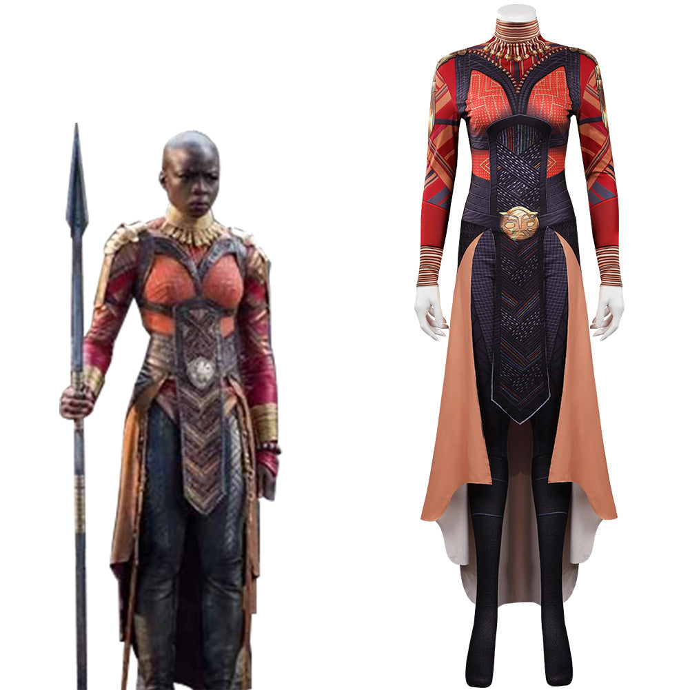 black panther okoye cosplay mini backpack Black Panther: Wakanda Forever Okoye Cosplay Costume Jumpsuit Outfits – TrendsinCosplay