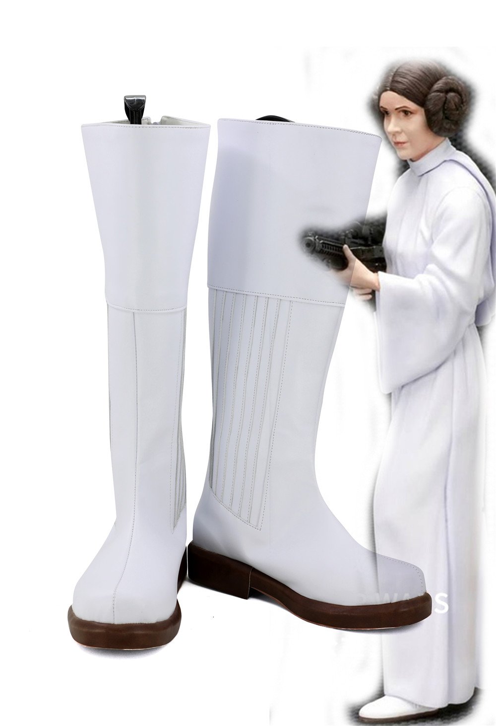 Star Wars Pricess Leia Cosplay Shoes Boots White
