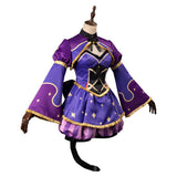 Genshin Impact Mona Alice in Wonderland Cosplay Costume Cheshire Cat Dress Outfits Halloween Carnival Suit