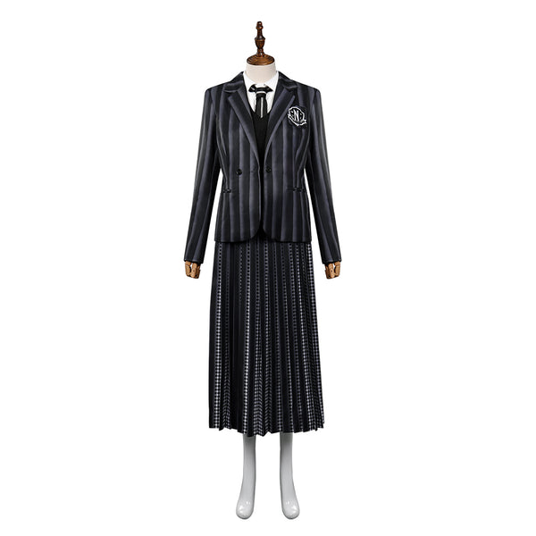 Adult Wednesday Addams Wednesday Cosplay Costume School Uniform Dress ...